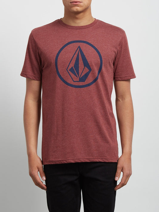 T-shirt chiné à manches courtes Circle Stone - Crimson