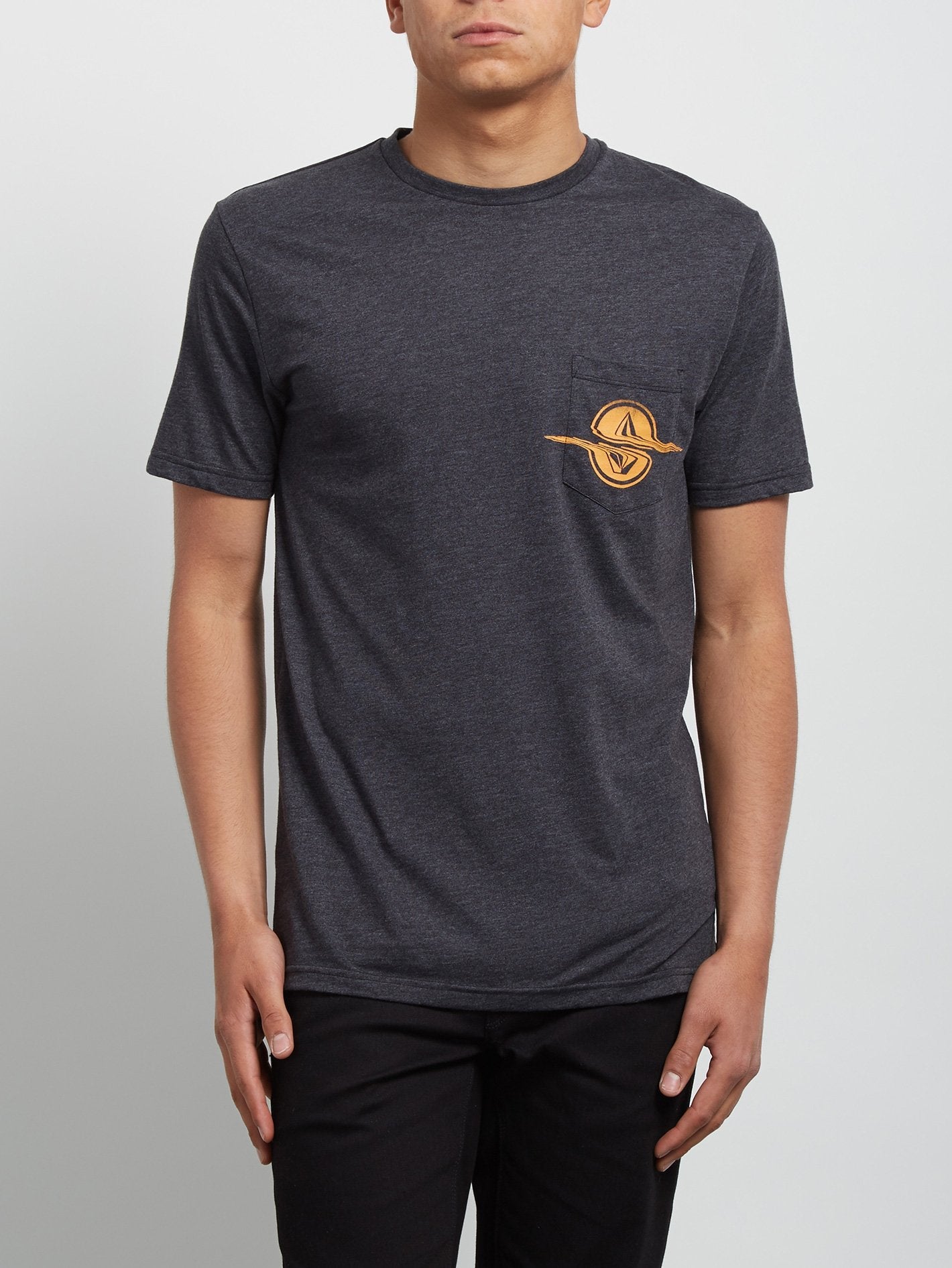 Rip Pocket Short Sleeve T-Shirt - Heather Black