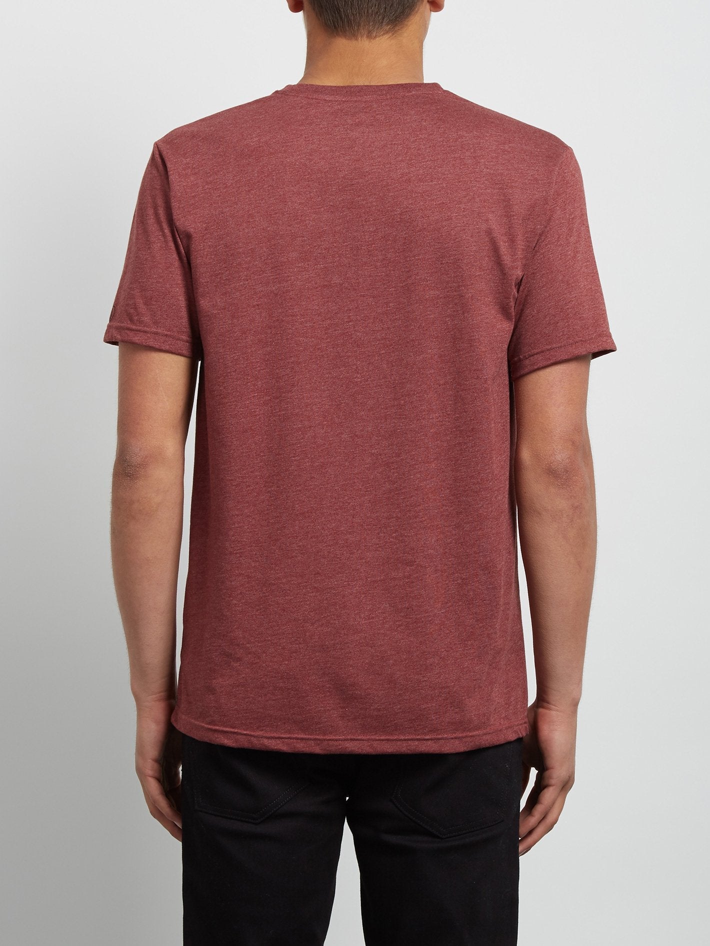 T-Shirt mit kurzen Ärmeln und Tasche - Purpurrot