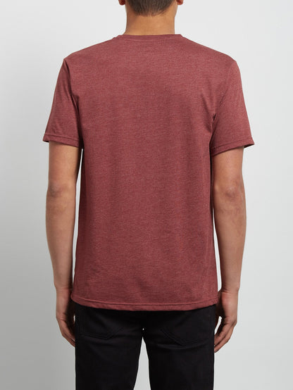 T-Shirt mit kurzen Ärmeln und Tasche - Purpurrot