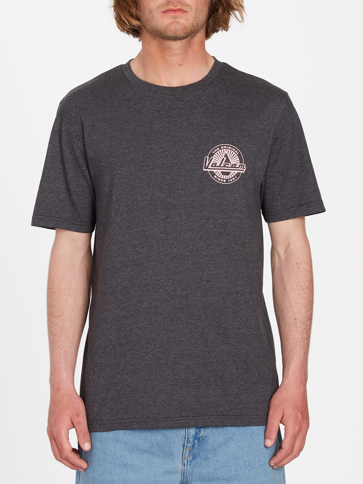 T-Shirt mit Initialen - SCHWARZ MELIERT