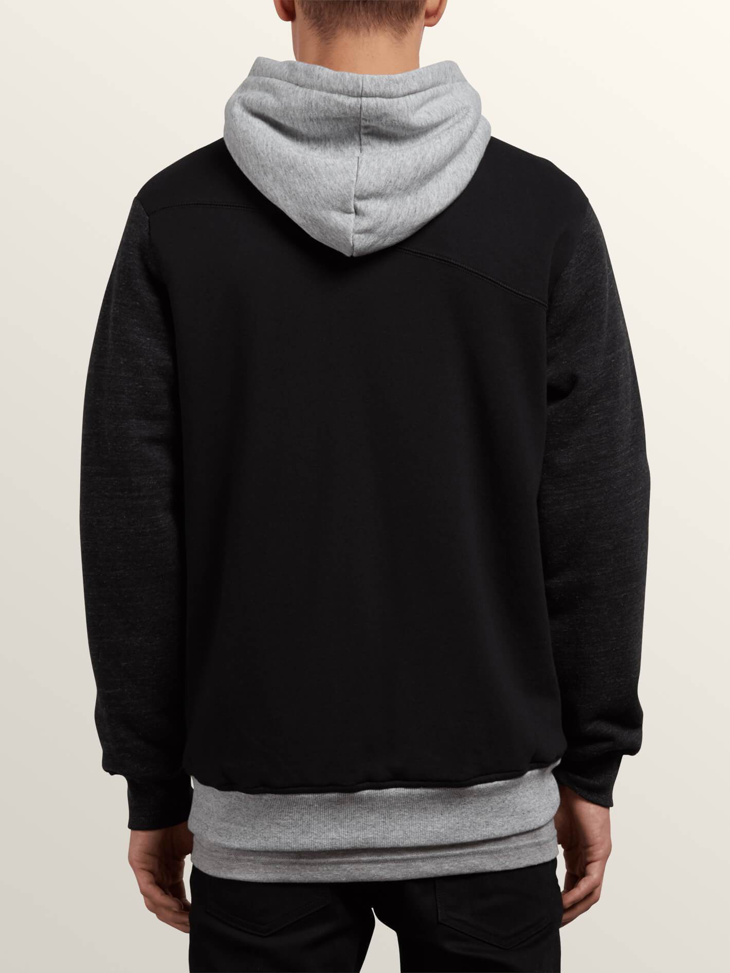 Sngl Stn Gefüttertes Sweatshirt mit Reißverschluss - Schwarze Kombination