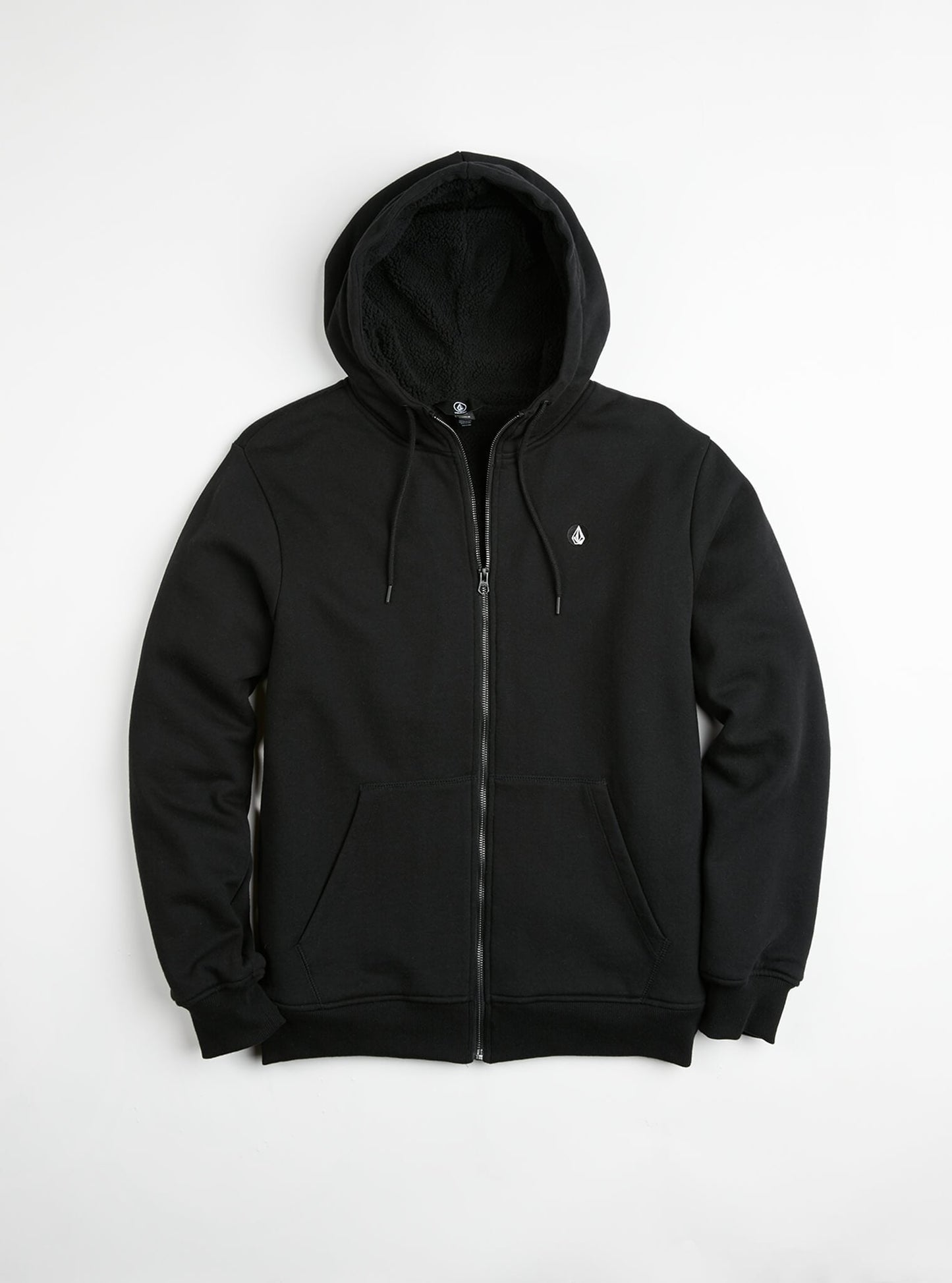 Sweat Sngl Stn Lined Zip - Black