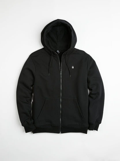 Sweat Sngl Stn Lined Zip - Black