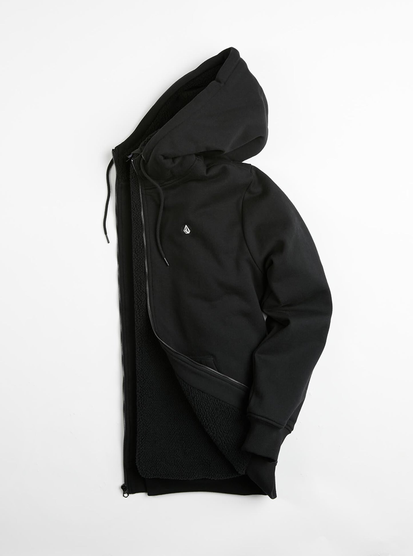 Sweat Sngl Stn Lined Zip - Black