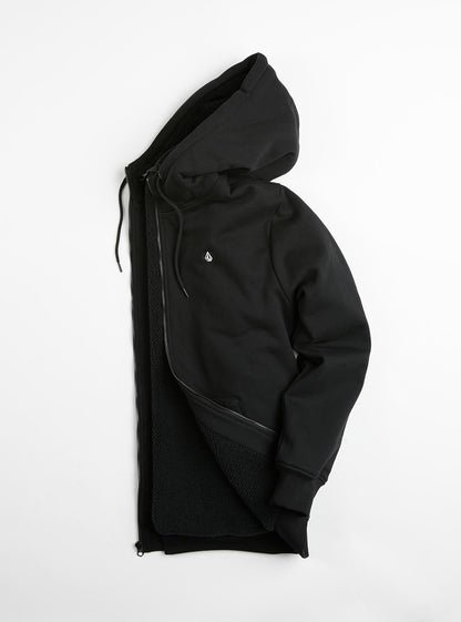 Sweat Sngl Stn Lined Zip - Black