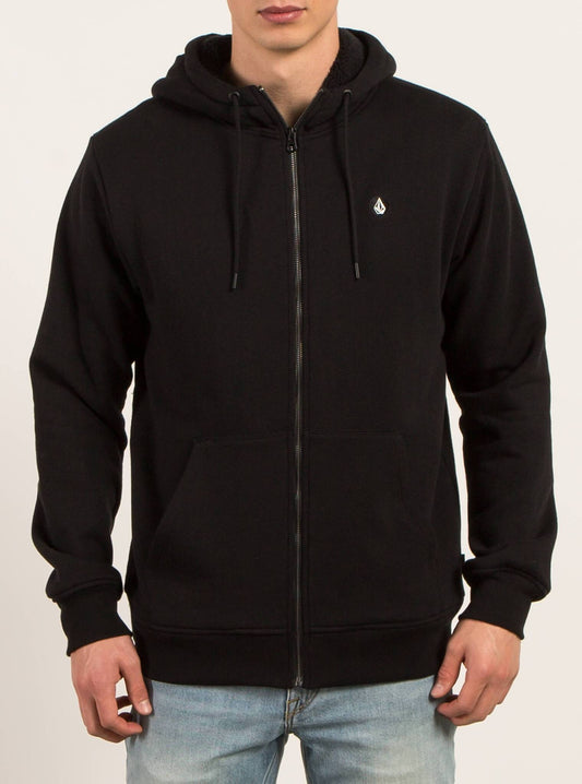 Sngl Stn Lined Zip Sweatshirt - Black