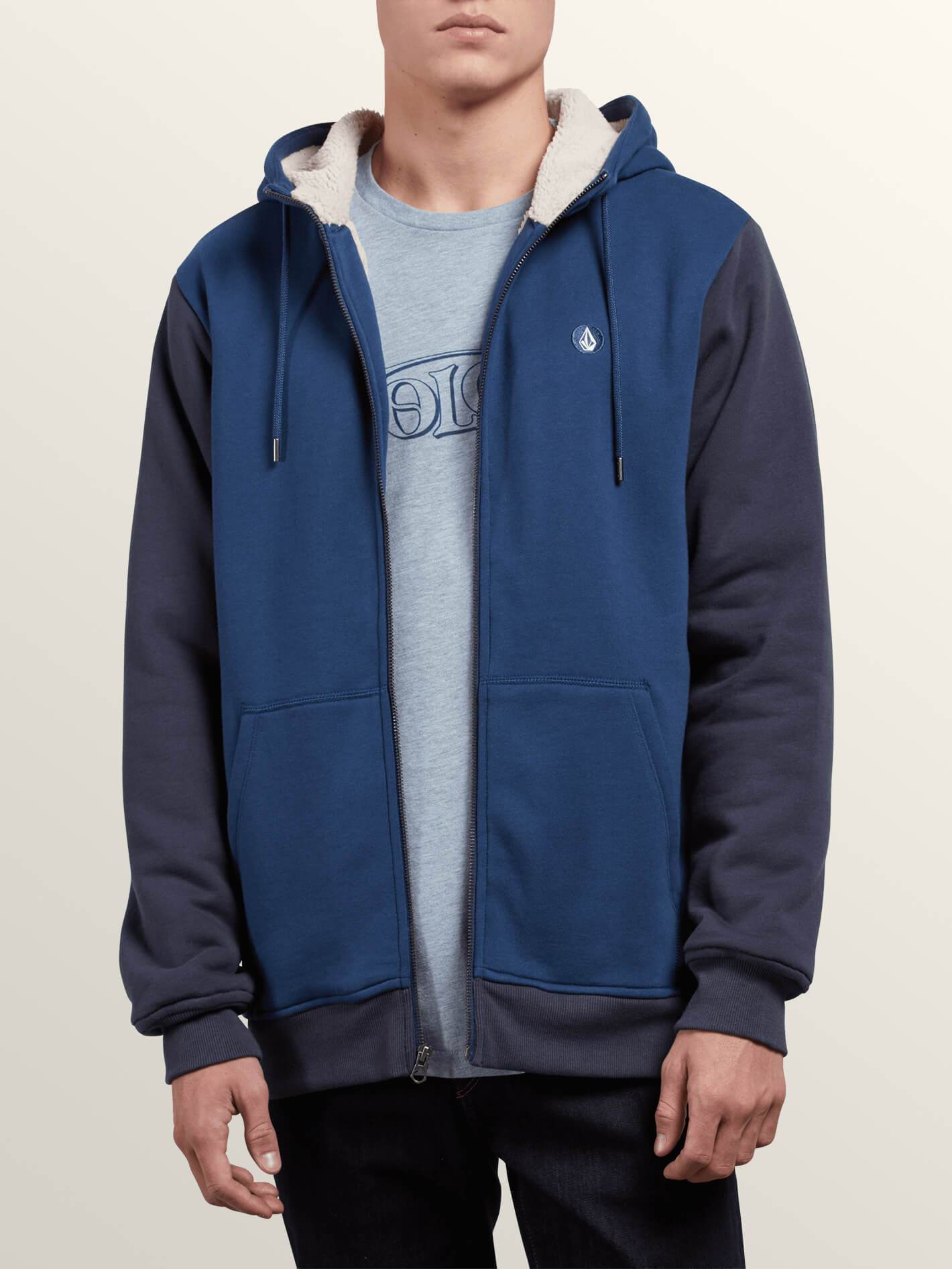 Sweat Sngl Stn Lined Zip - Matured Blue
