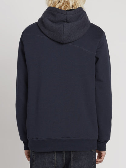Kapuzenjacke mit Reißverschluss und Einzelstein-Futter - Marineblau