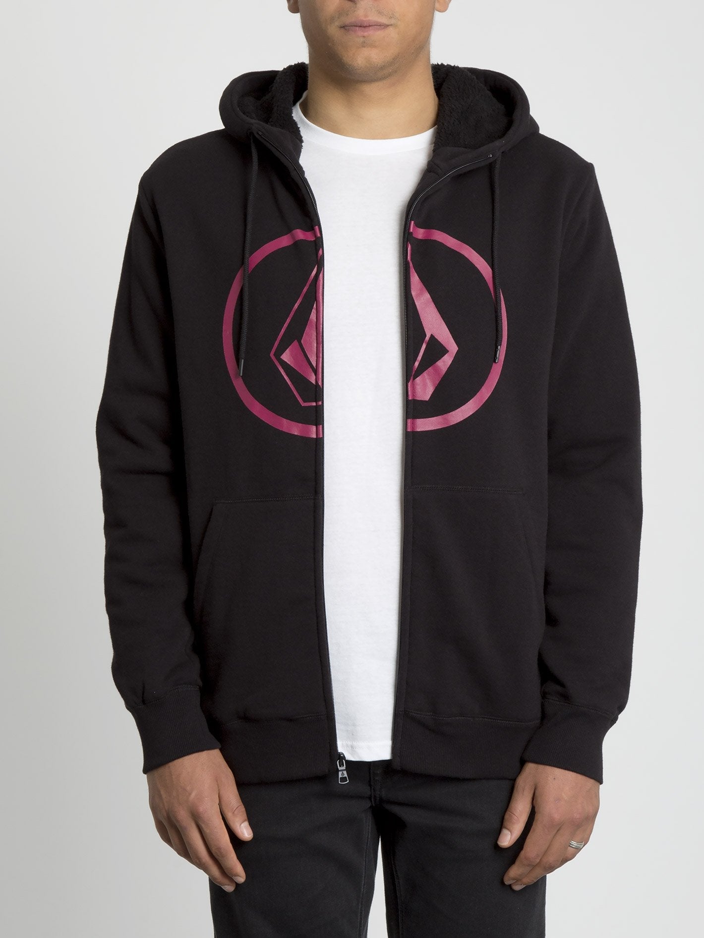 Sweat à capuche Stone Lined Zip - Black