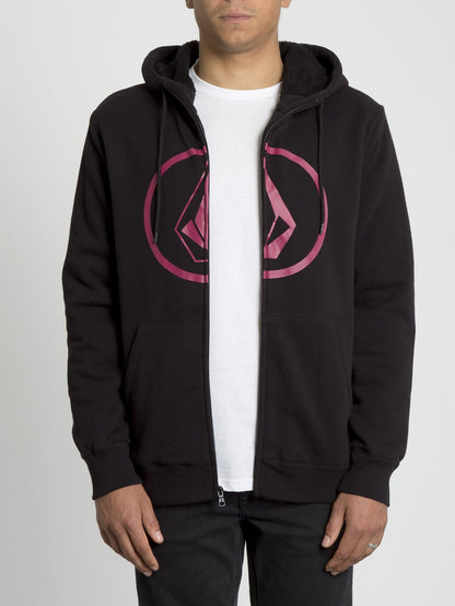 Sweat à capuche Stone Lined Zip - Black
