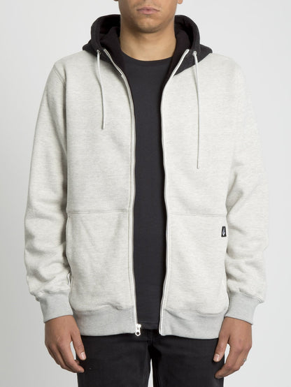 Drastic Stone Lined Zip Hoodie - Heather Gray
