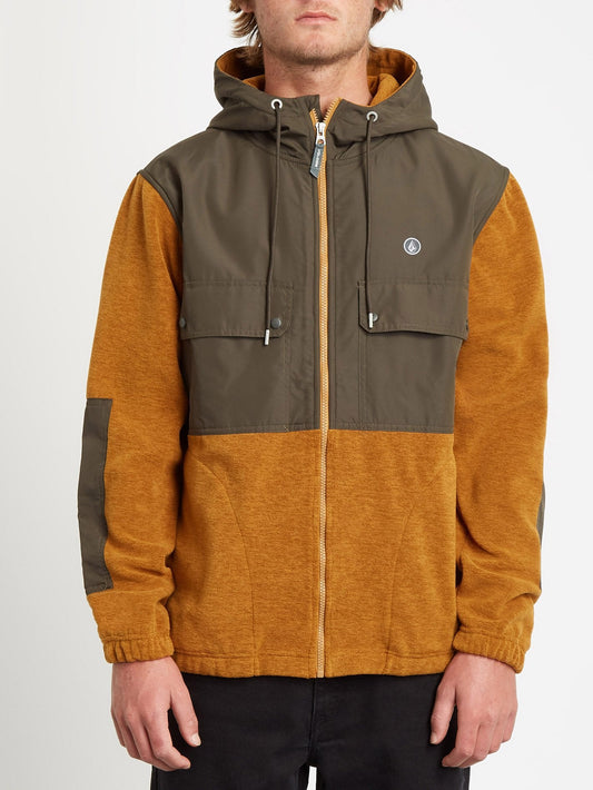 Yzzolate gefütterter Kapuzenpullover mit Reißverschluss – GOLDBRAUN