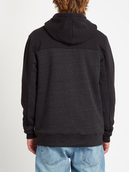 Single Stone Div Gefütterter Kapuzenpullover mit Reißverschluss - HEATHER BLACK