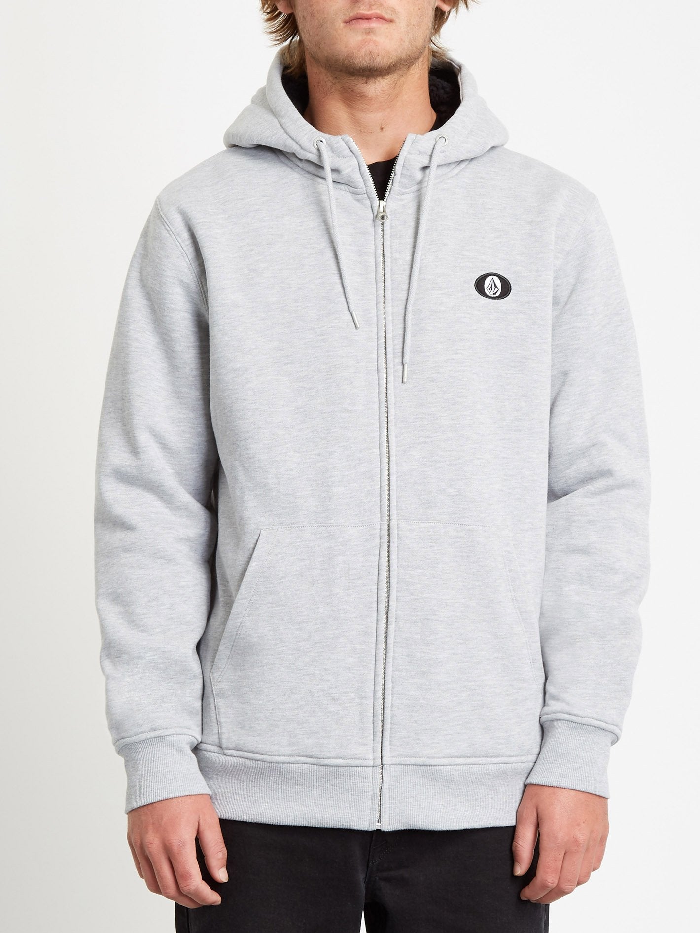 Sweat à capuche zippé doublé Single Stone - HEATHER GREY