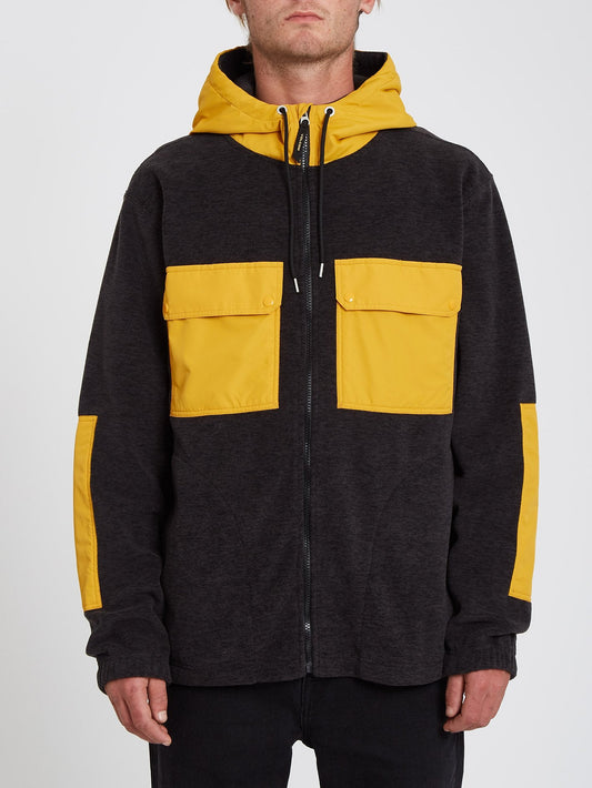 Sweat à Capuche Zippé Doublé Yzzolater - BLACK