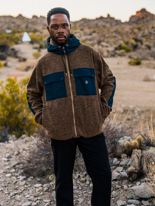 Sweat à Capuche Zippé Doublé Yzzolater - DARK TAUPE