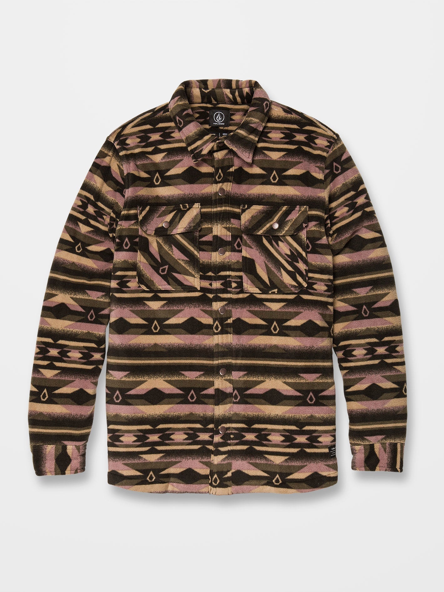 Bowered Fleece-Überhemd - MILITÄR