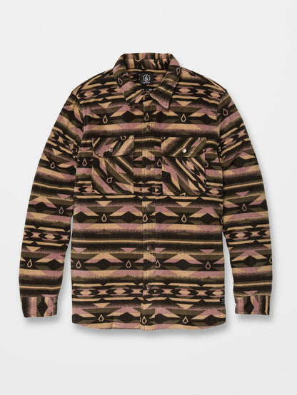 Bowered Fleece-Überhemd - MILITÄR