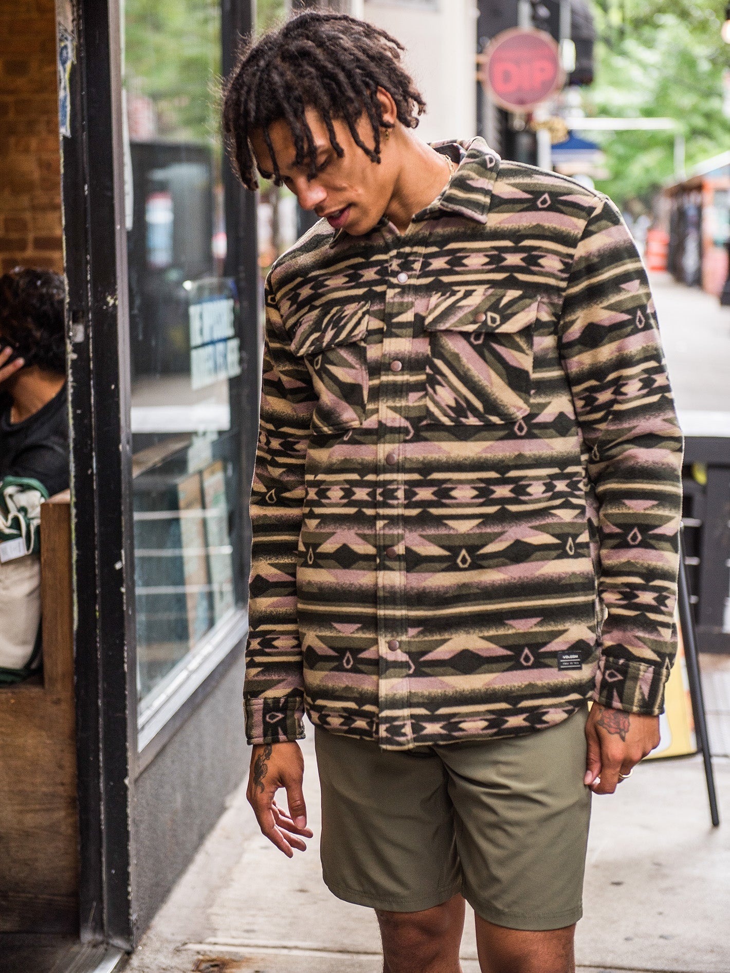 Bowered Fleece Hemdjacke - MILITARY