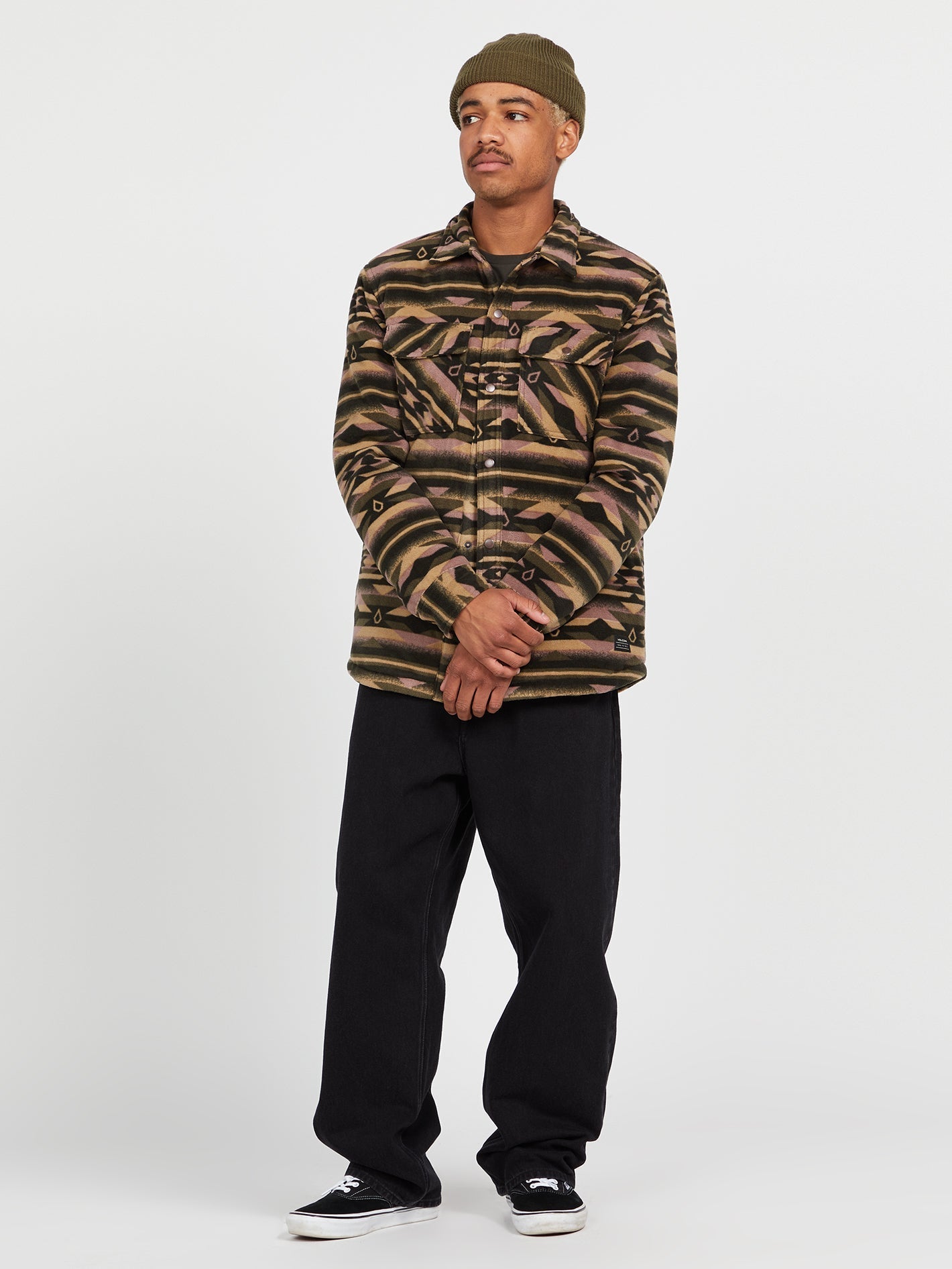 Bowered Fleece Hemdjacke - MILITARY