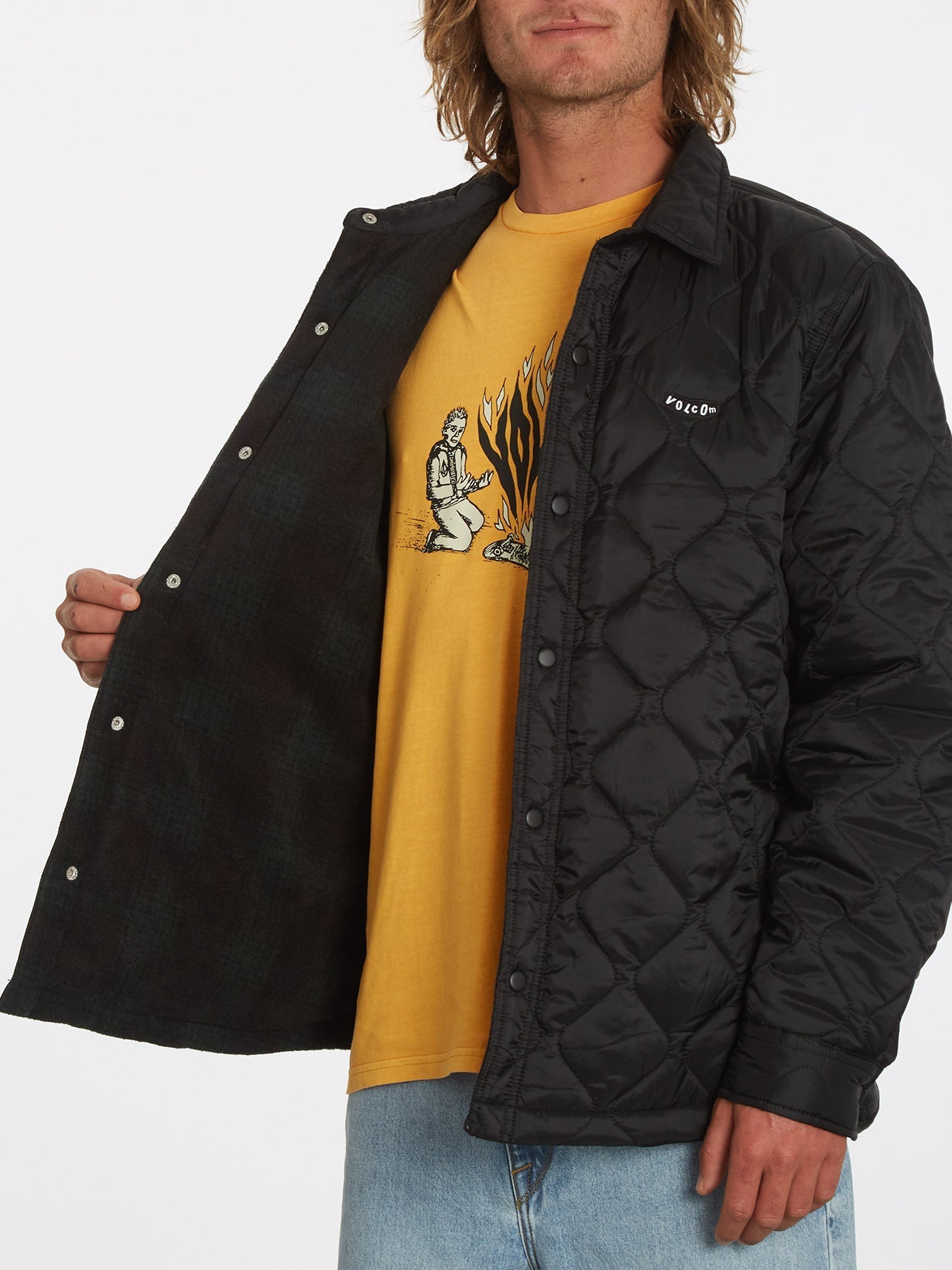 Bowered Plus Fleece-Überhemd – SCHWARZ