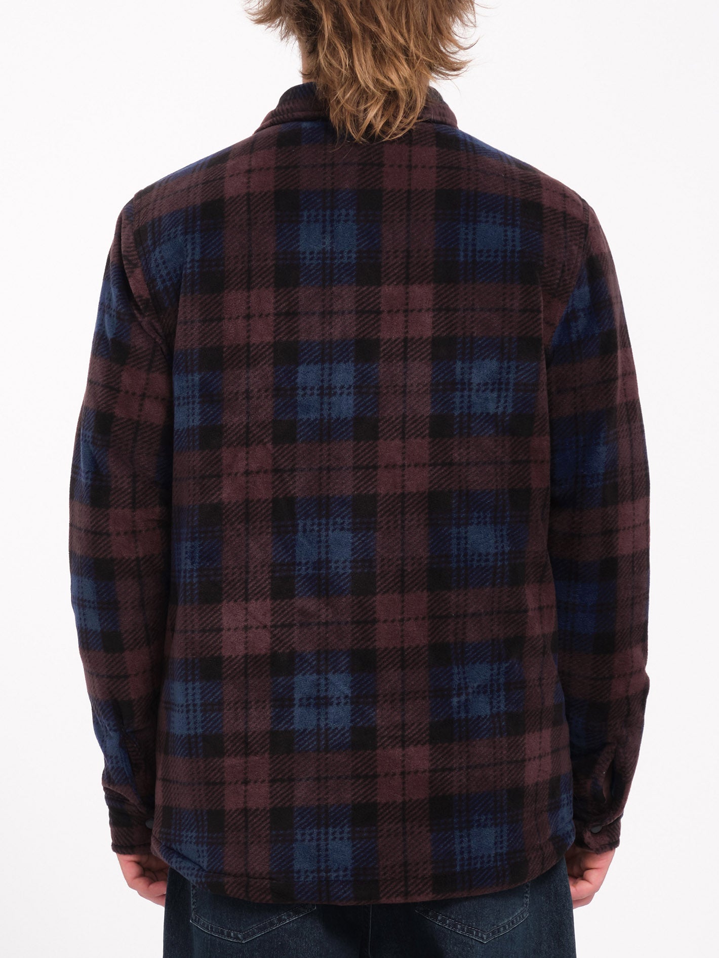 Bowered Fleece-Overshirt - MERLOT