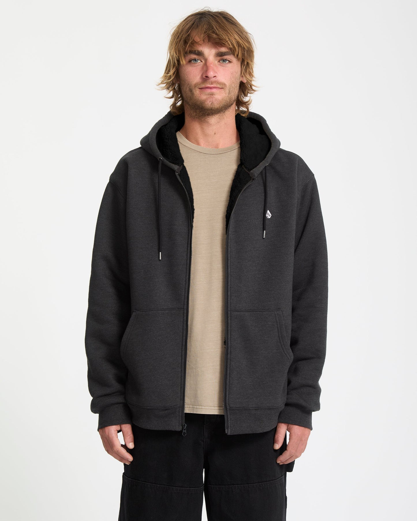 Sweat À Capuche Zippé Single Stone - Heather Black