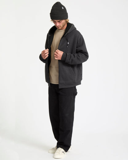 Sweat À Capuche Zippé Single Stone - Heather Black