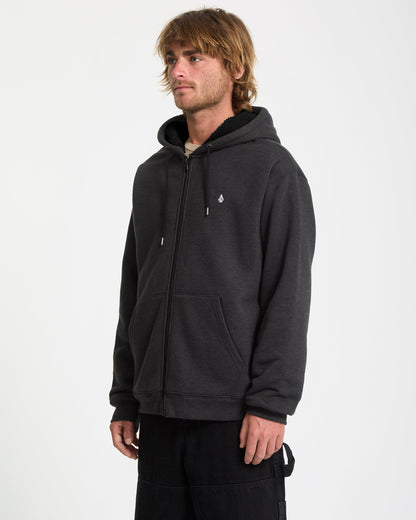 Sweat À Capuche Zippé Single Stone - Heather Black