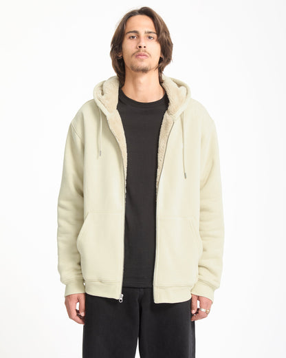 Sweat À Capuche Zippé Single Stone - Light Beige