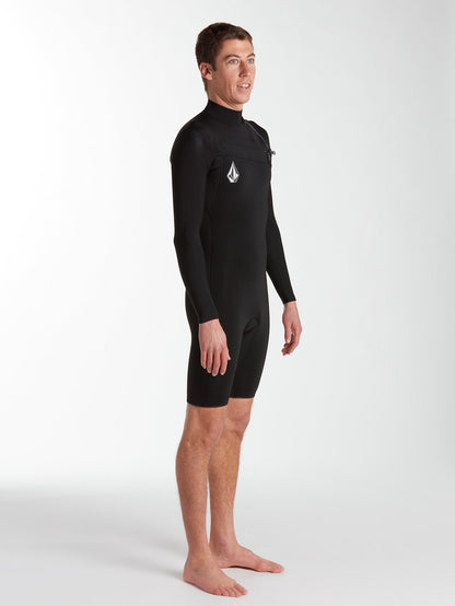 Modulator 2/2 mm mid-season long-sleeved wetsuit with chest zip - BLACK
