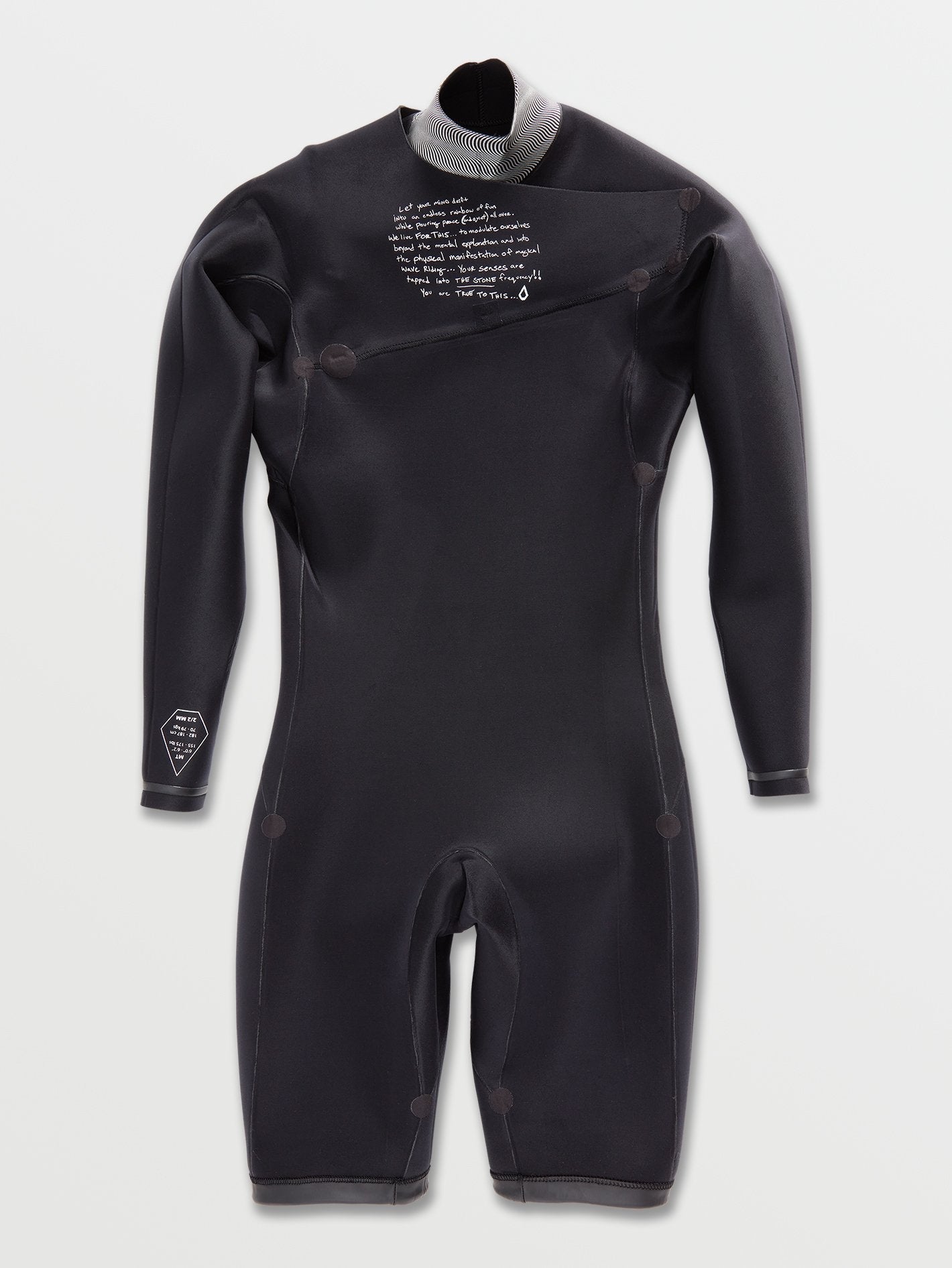 Modulator 2/2 mm mid-season long-sleeved wetsuit with chest zip - BLACK