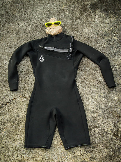 Modulator 2/2 mm mid-season long-sleeved wetsuit with chest zip - BLACK