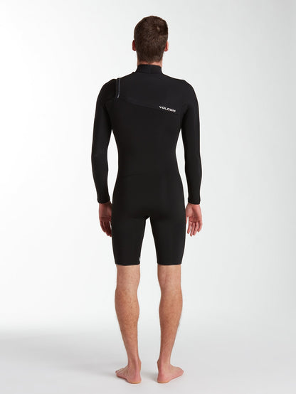 Modulator 2/2 mm mid-season long-sleeved wetsuit with chest zip - BLACK