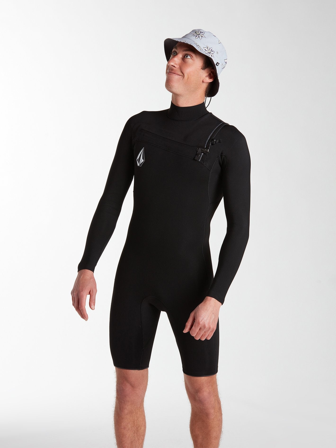 Modulator 2/2 mm mid-season long-sleeved wetsuit with chest zip - BLACK