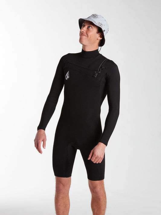 Combinaison Modulator 2/2 mm de mi-saison à manches longues et zip poitrine - BLACK
