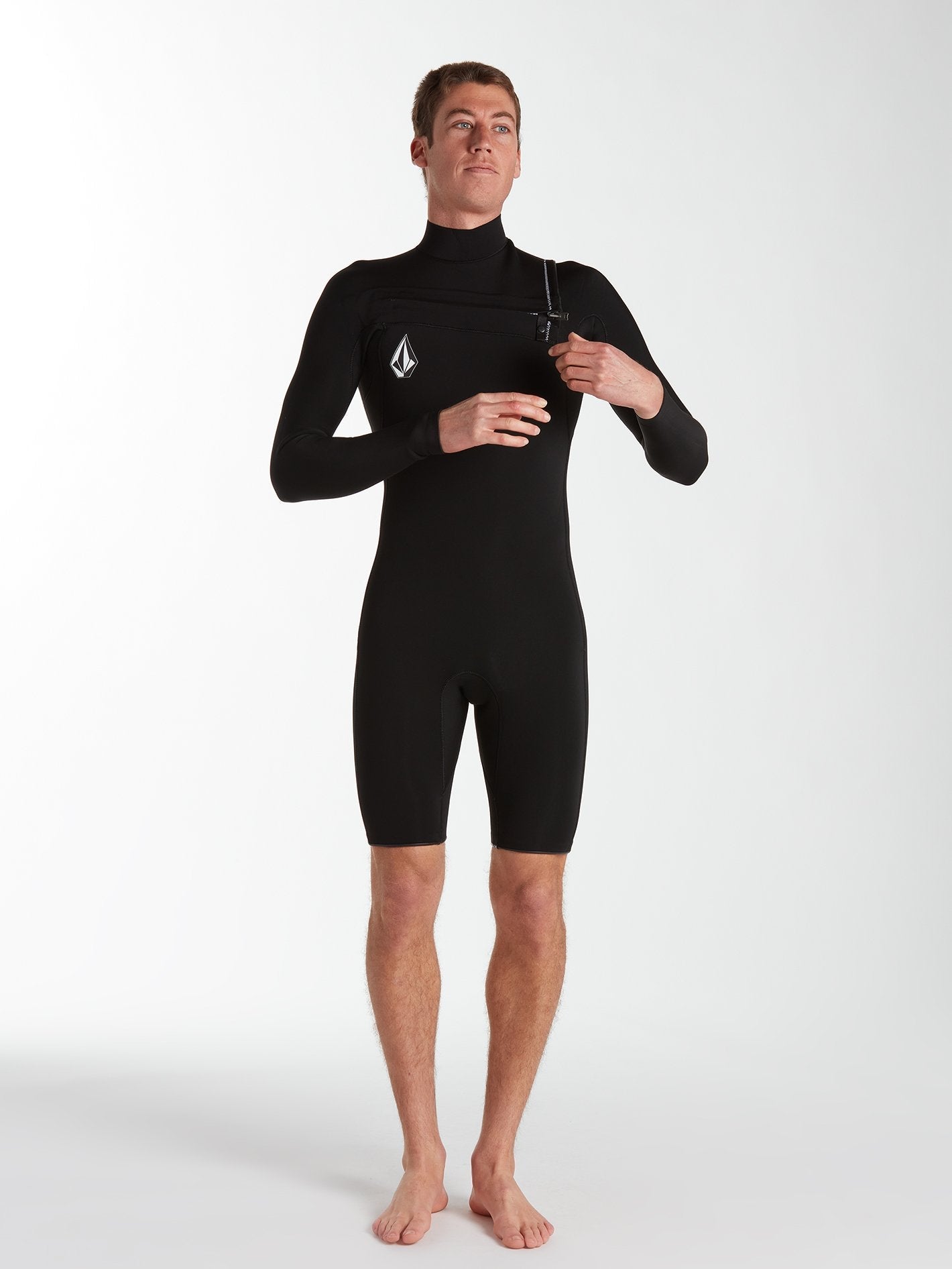 Modulator 2/2 mm mid-season long-sleeved wetsuit with chest zip - BLACK