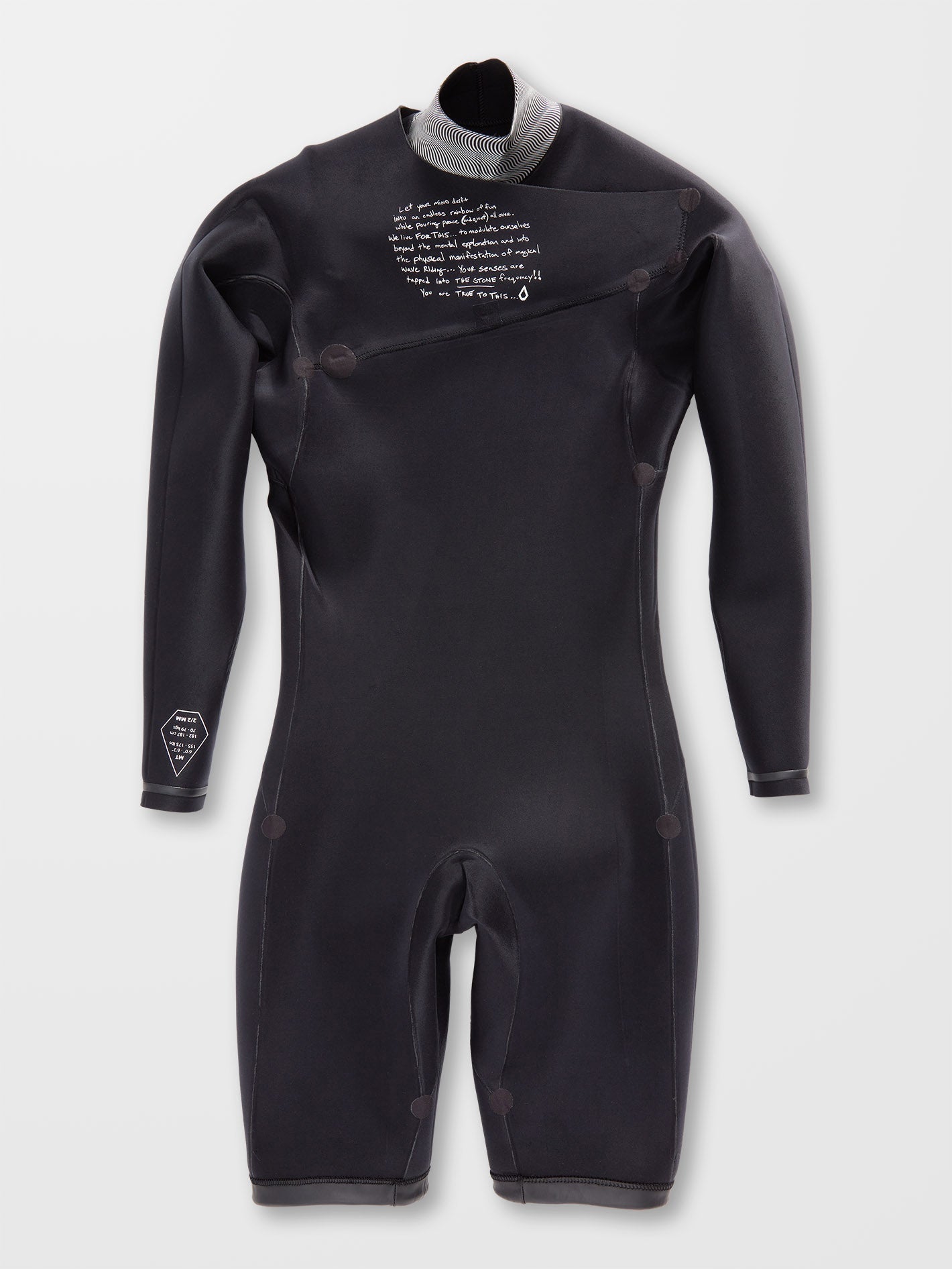 2/2 mm Langarm-Surf-Neoprenanzug – SCHWARZ