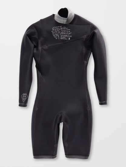 2/2 mm Langarm-Surf-Neoprenanzug – SCHWARZ