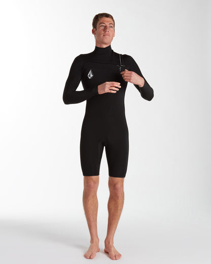 2/2 mm Langarm-Surf-Neoprenanzug – SCHWARZ