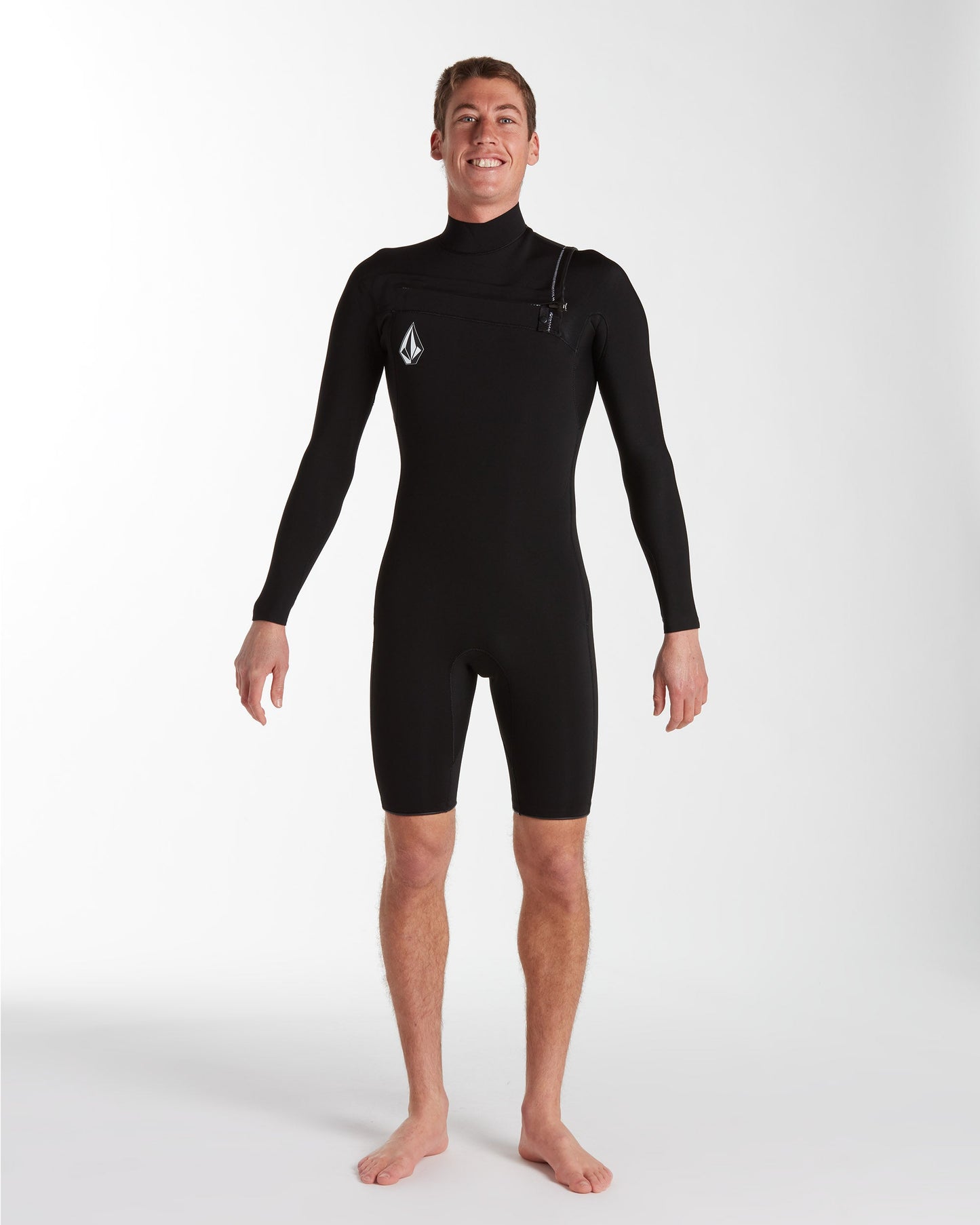 2/2 mm Langarm-Surf-Neoprenanzug – SCHWARZ