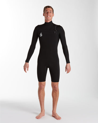 2/2 mm Langarm-Surf-Neoprenanzug – SCHWARZ