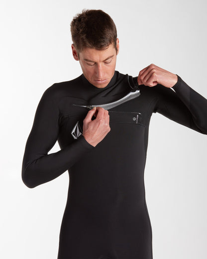 2/2 mm Langarm-Surf-Neoprenanzug – SCHWARZ