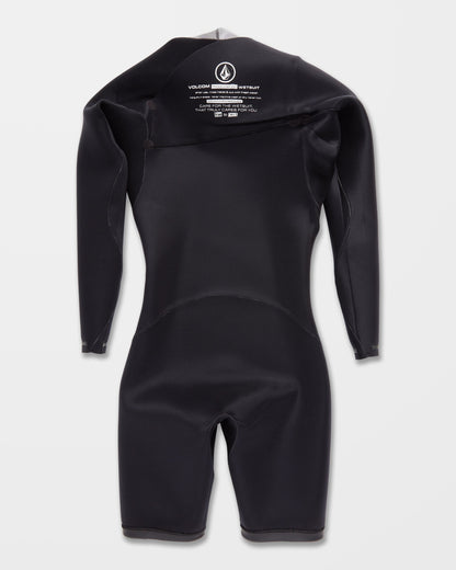 2/2 mm Langarm-Surf-Neoprenanzug – SCHWARZ