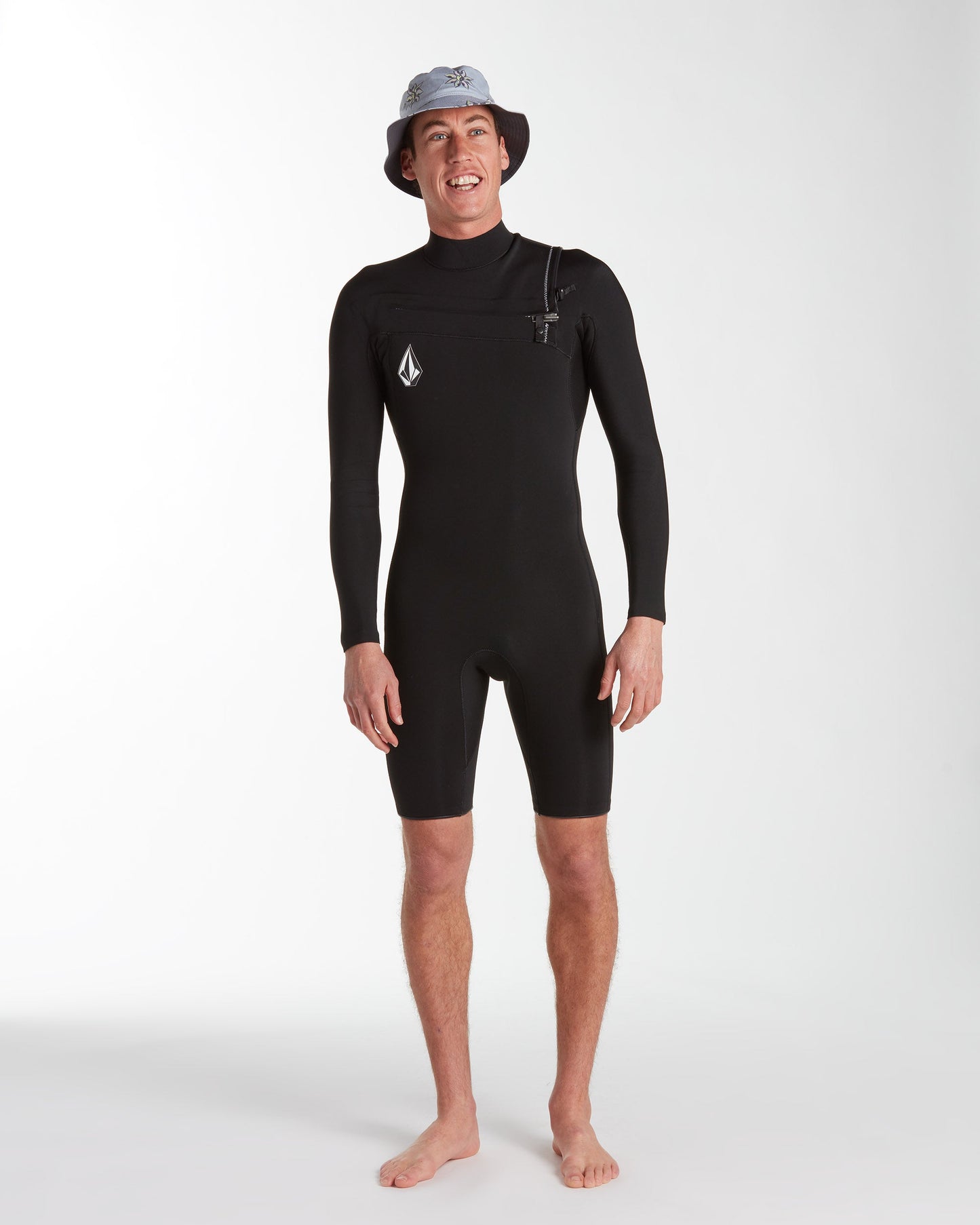 2/2 mm Langarm-Surf-Neoprenanzug – SCHWARZ