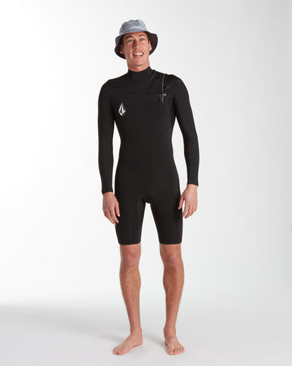 2/2 mm Langarm-Surf-Neoprenanzug – SCHWARZ