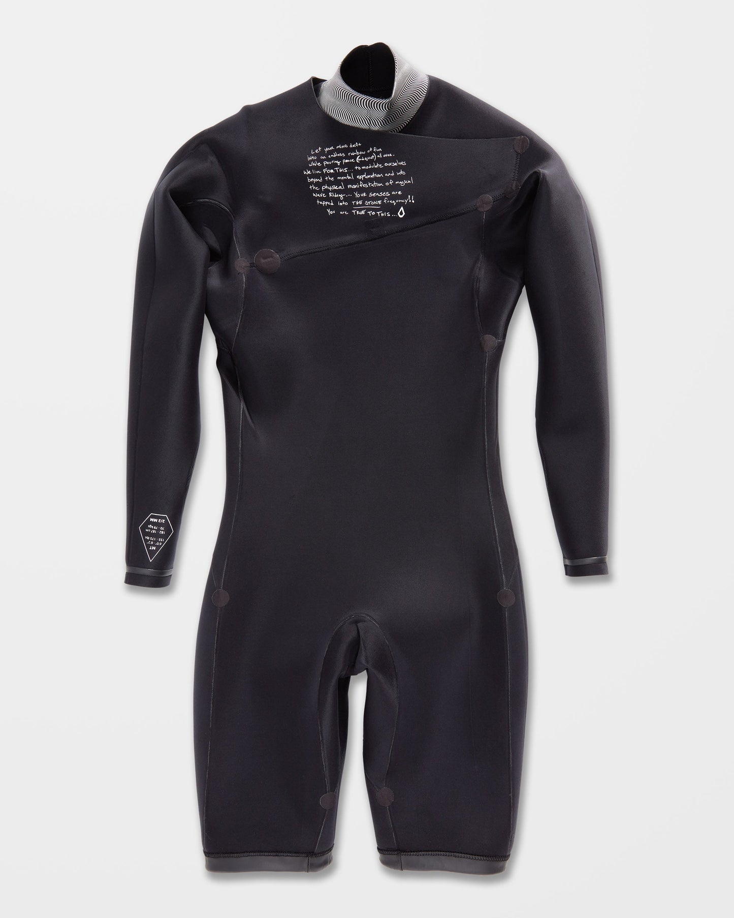 2/2 mm Langarm-Surf-Neoprenanzug – SCHWARZ