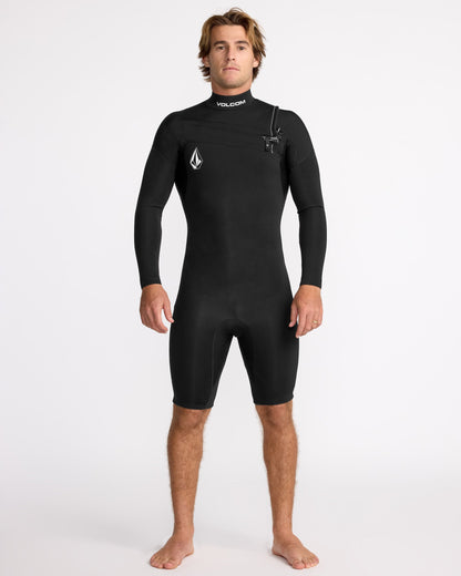 2/2 mm Langarm-Surf-Neoprenanzug – SCHWARZ