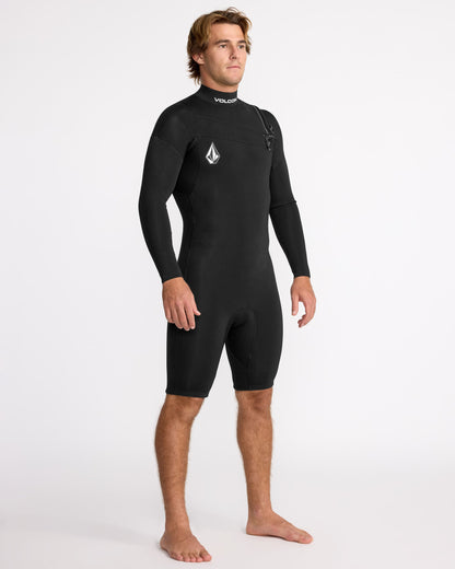 2/2 mm Langarm-Surf-Neoprenanzug – SCHWARZ